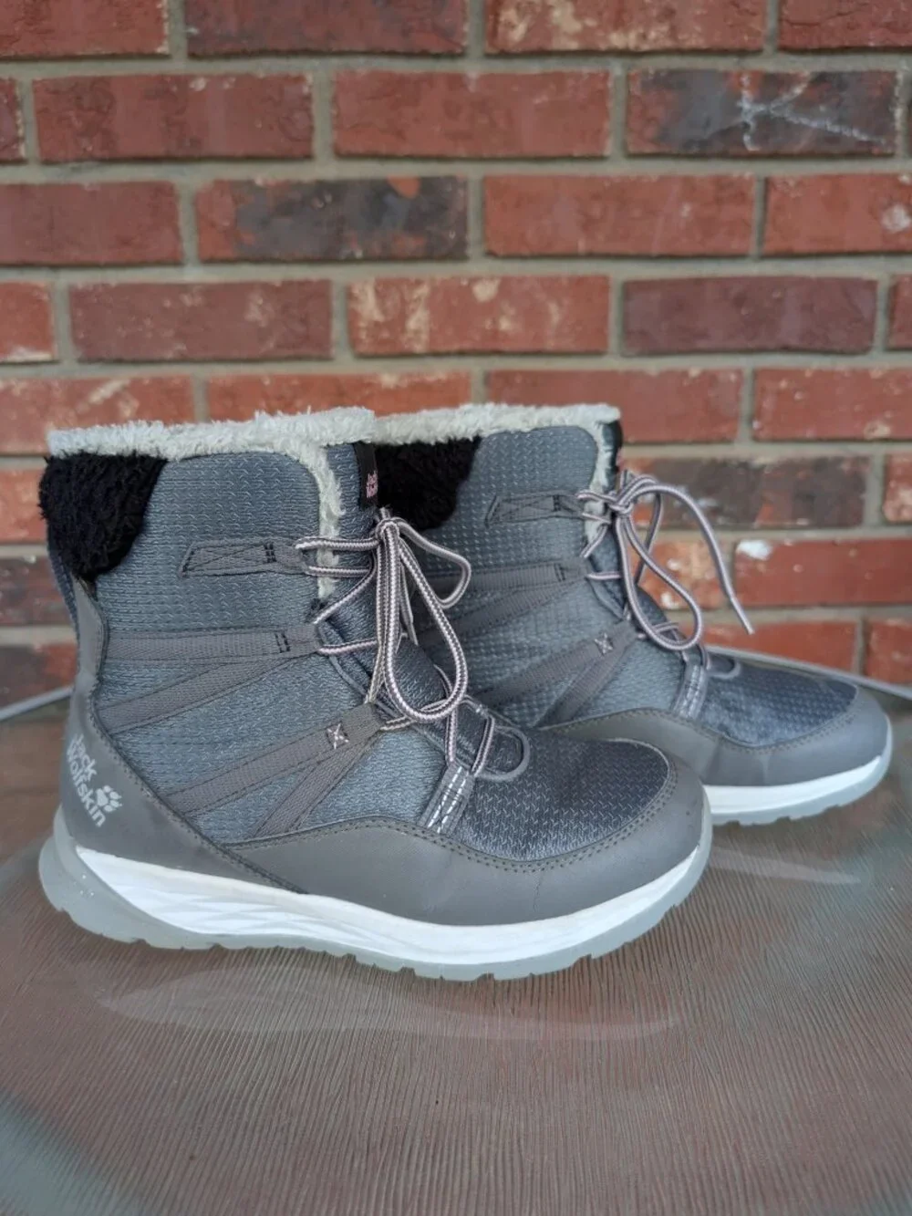 Kids Boys Girls Jack Wolfskin Snow Boots Grey Size 5